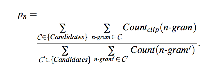 modified n-gram precision on corpus